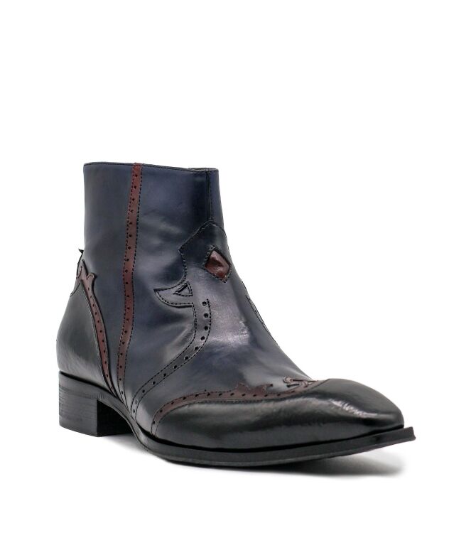 Jo Ghost Jo Ghost heren enkelboots zwart blauw Pellame Parma Col Nero Jo Ghost Heren Nette Enkellaarzen in Zwart online kopen