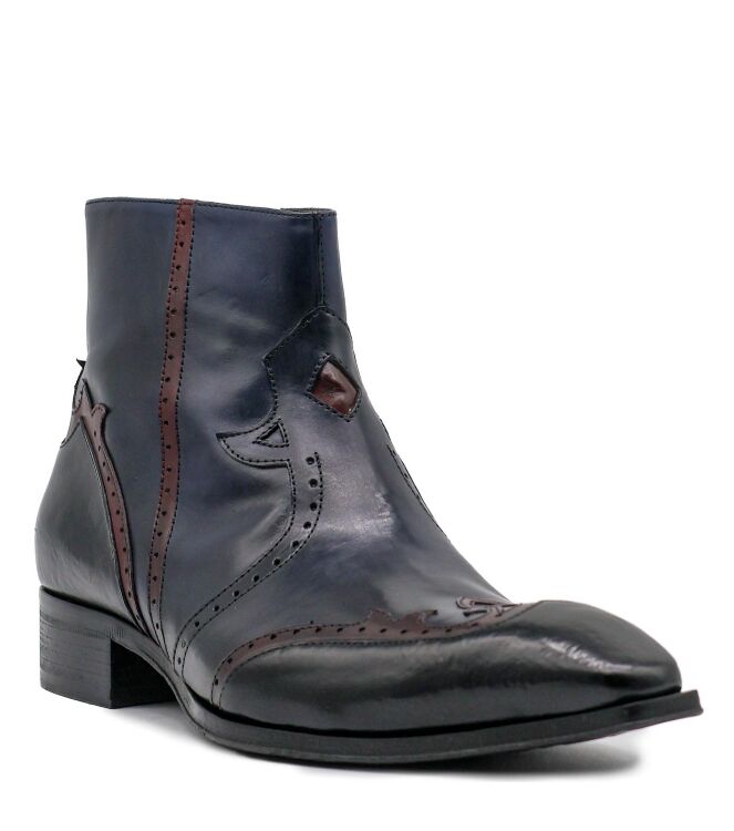 Jo Ghost Jo Ghost heren enkelboots zwart blauw Pellame Parma Col Nero Jo Ghost Heren Nette Enkellaarzen in Zwart online kopen