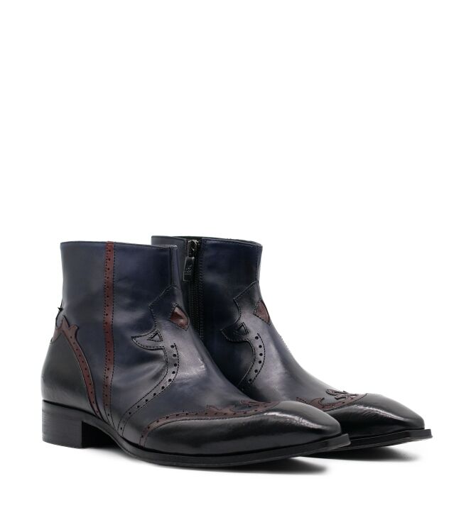 Jo Ghost Jo Ghost heren enkelboots zwart blauw Pellame Parma Col Nero Jo Ghost Heren Nette Enkellaarzen in Zwart online kopen
