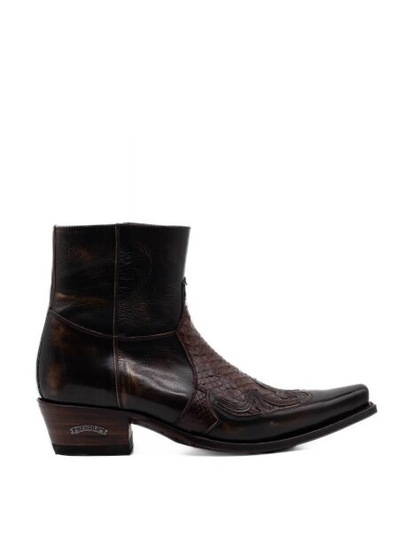 Sendra boots Heren enkellaars bruin croco