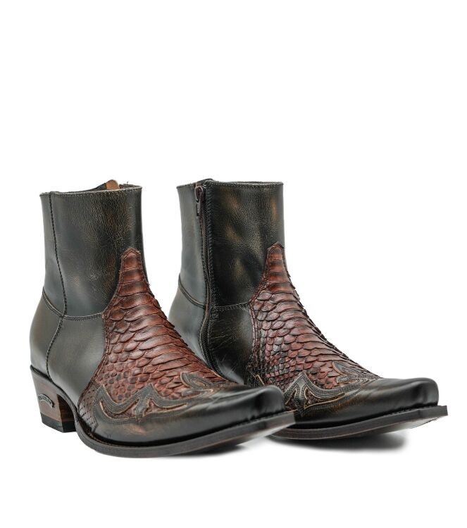 Sendra Boots Sendra Boots heren enkellaarsje bruin Denver Canela Piton Barr. Sendra Heren Western Laarzen in Bruin online kopen