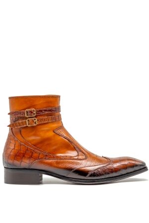 Jo Ghost heren enkellaarzen cognac