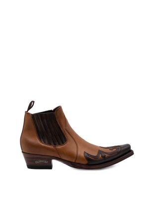 Sendra Boots heren westernboots cognac combi
