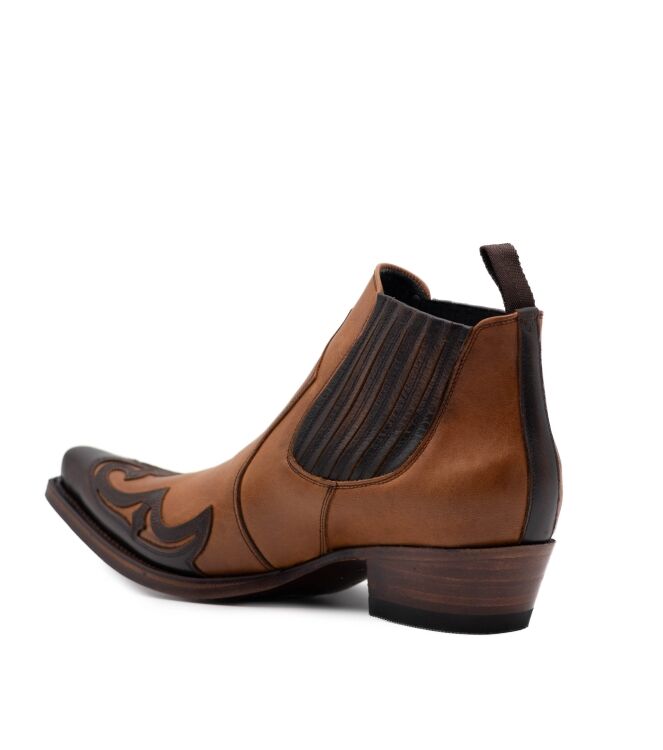 Sendra Boots Sendra Boots heren westernboots cognac combi Natur Antic Jac Evo Tangl Negro Sendra Heren Enkellaarzen in Naturel Combi online kopen