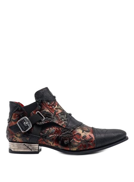 New rock Heren enkellaarzen zwart python