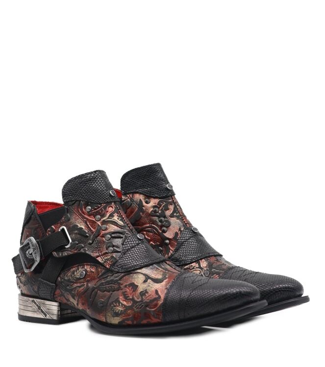 New Rock New Rock heren enkellaarzen zwart python Pitone Negro Vintage New Rock Heren Enkellaarzen in Zwart online kopen