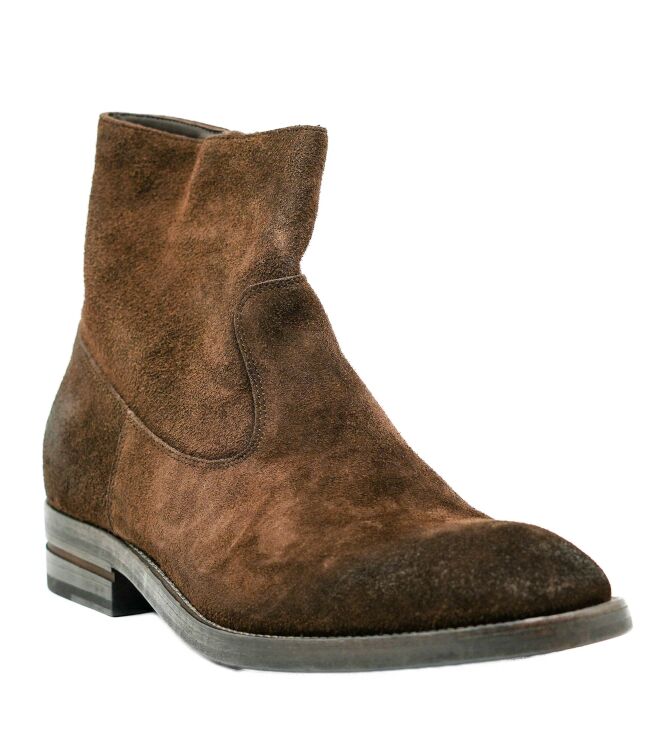 Fabrizio Silenzi Fabrizio Silenzi heren chelseaboots bruin suede Wrinkle Mogano Fabrizio Silenzi Heren Chelseaboots Bruin Suede