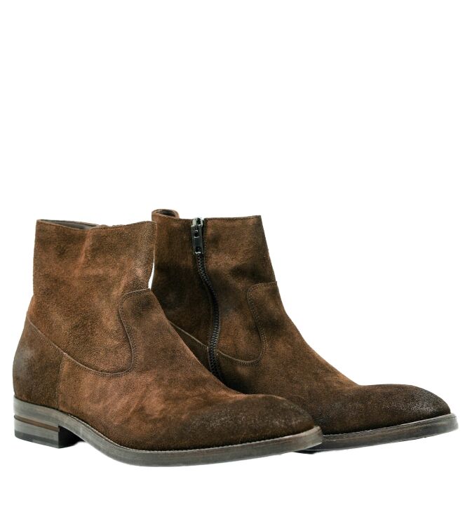Fabrizio Silenzi Fabrizio Silenzi heren chelseaboots bruin suede Wrinkle Mogano Fabrizio Silenzi Heren Chelseaboots Bruin Suede