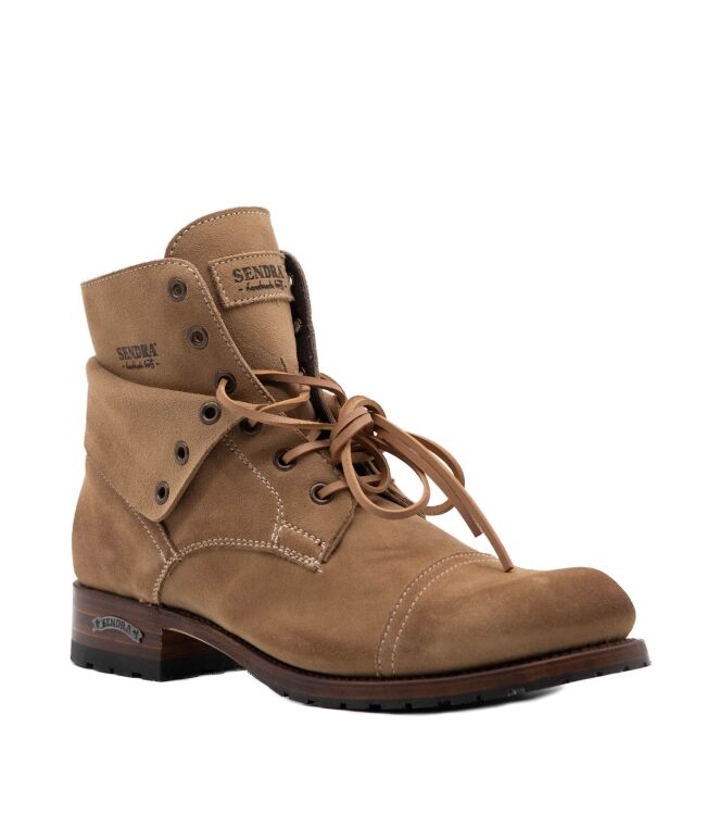 Sendra Boots heren veterschoenen beige suede 05 beige Direct leverbaar uit de webshop van www.taft.nl/