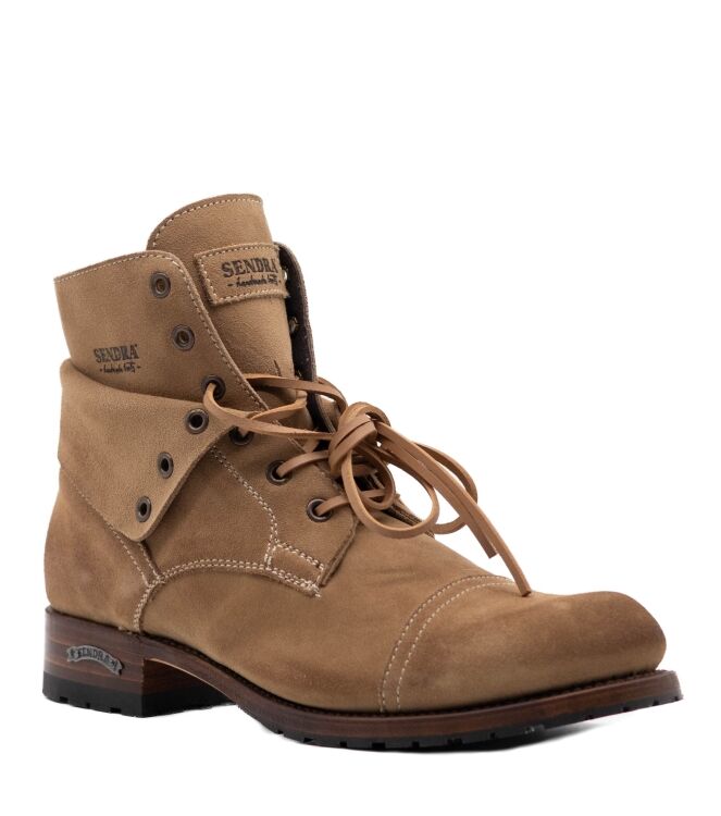 Sendra Boots heren veterschoenen beige suede 05 beige Direct leverbaar uit de webshop van www.taft.nl/
