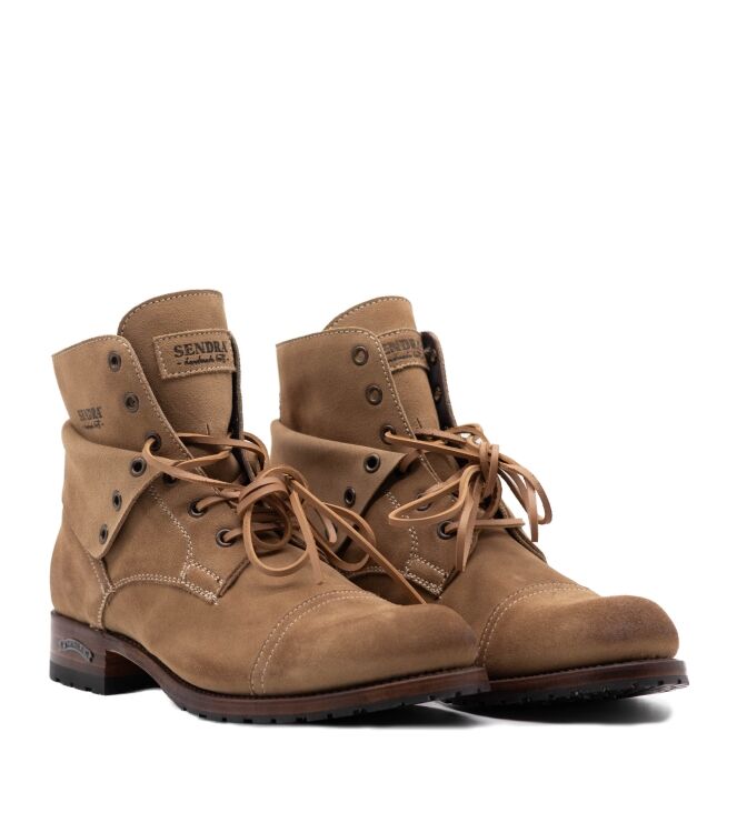 Sendra Boots heren veterschoenen beige suede 05 beige Direct leverbaar uit de webshop van www.taft.nl/