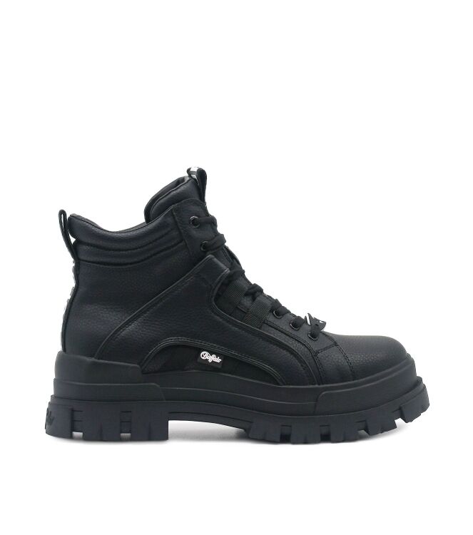Buffalo Buffalo heren veterschoenen zwart vegan Black Vegan Buffalo Heren Halfhoge Veterschoenen in Zwart online kopen