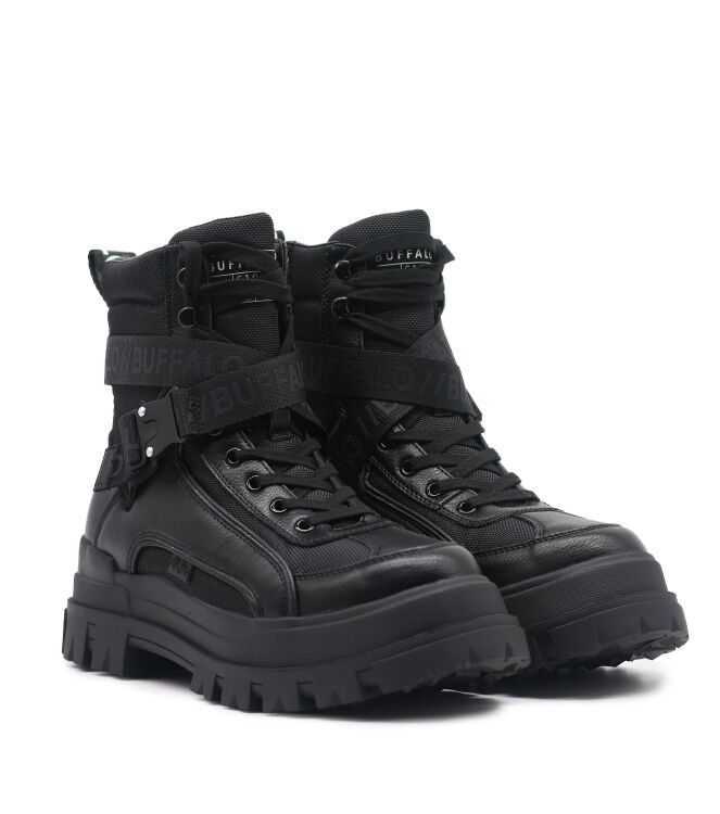 Buffalo Heren Halfhoge Veterschoenen in Zwart online kopen
