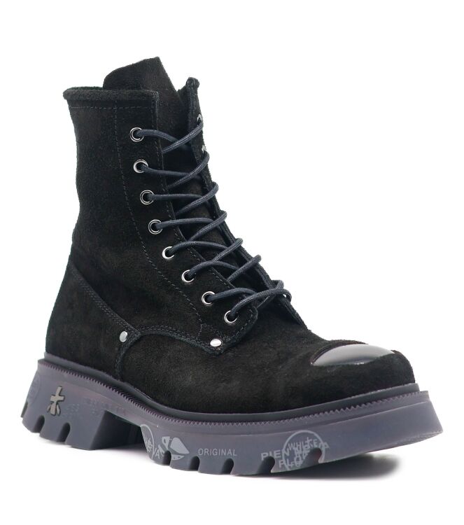 Premiata  Heren Veterboots Zwart Suede 