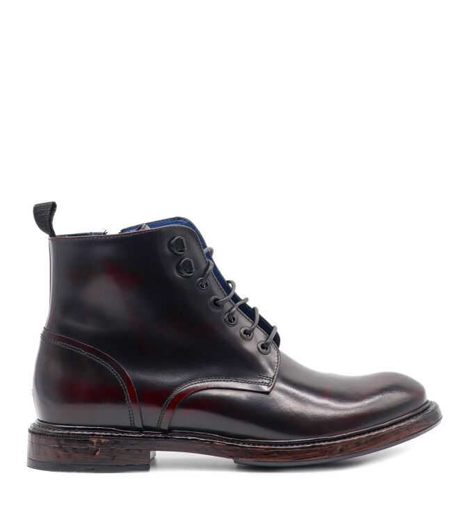Conhpol Conhpol heren veterboots bordeaux rood Claret Conhpol Heren Halfhoge Veterschoenen in Bordeaux Rood online kopen