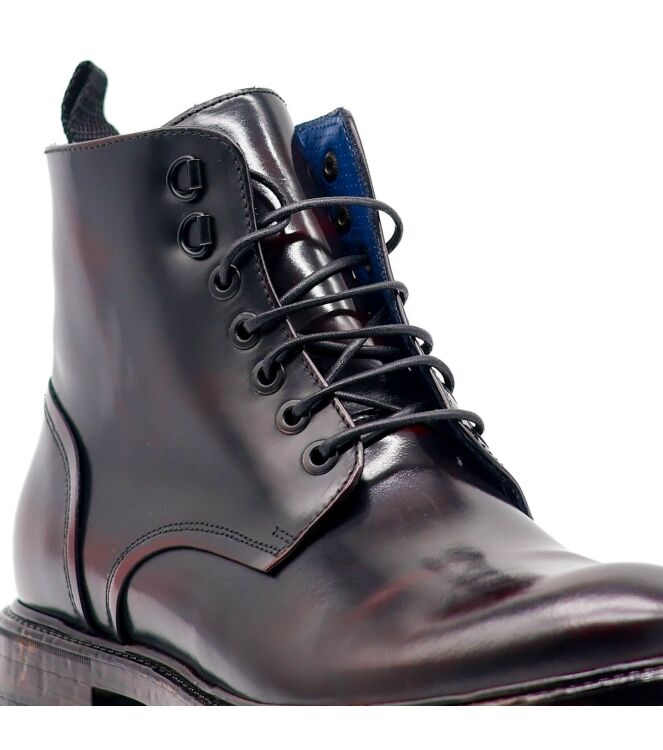 Conhpol Conhpol heren veterboots bordeaux rood Claret Conhpol Heren Halfhoge Veterschoenen in Bordeaux Rood online kopen
