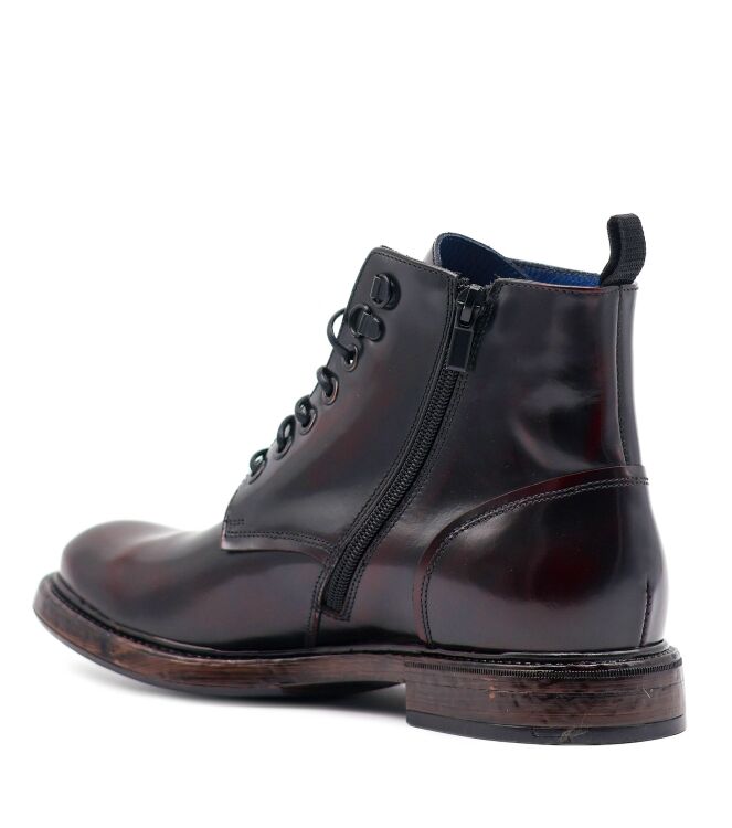 Conhpol Conhpol heren veterboots bordeaux rood Claret Conhpol Heren Halfhoge Veterschoenen in Bordeaux Rood online kopen