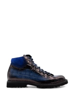 Harris heren veterschoenen blauw combi