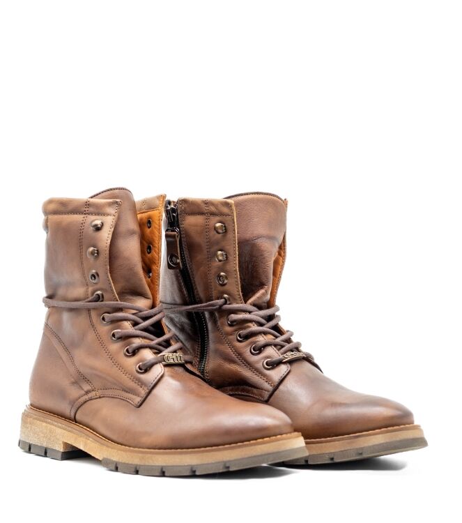 Cetti Cetti heren veterboots cognac Old Rustik Cuero Cetti Heren Halfhoge Veterschoenen in Bruin online kopen