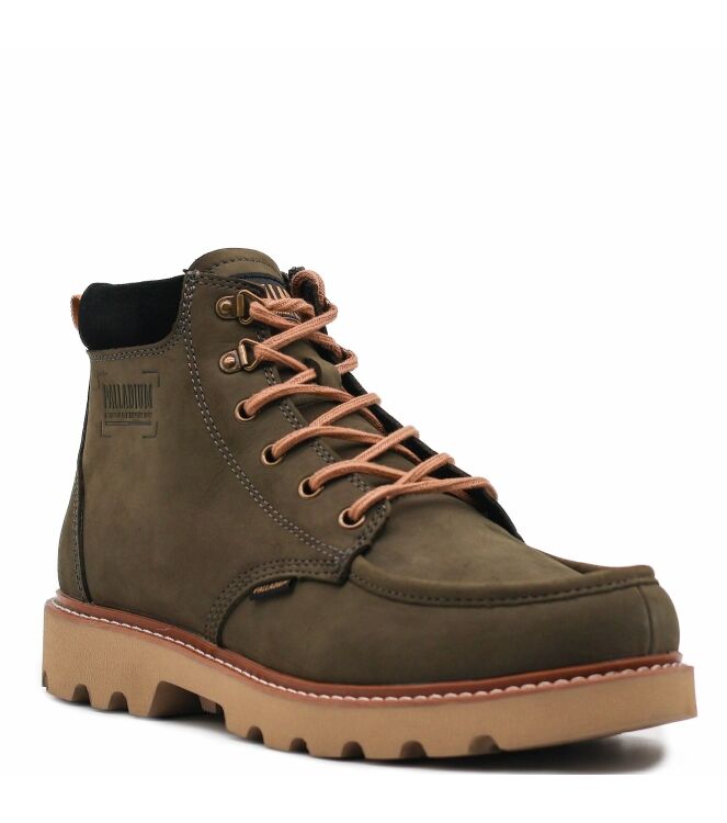 Palladium Heren Halfhoge Veterschoenen in Olijf Groen online kopen