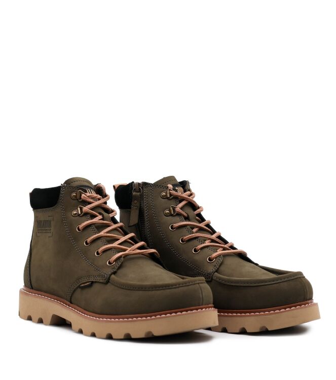 Palladium Heren Halfhoge Veterschoenen in Olijf Groen online kopen