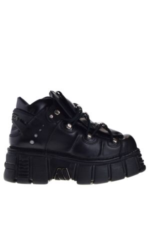New Rock halfhoge heren veterboots zwart