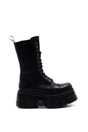 New Rock heren veterboots plateau zwart