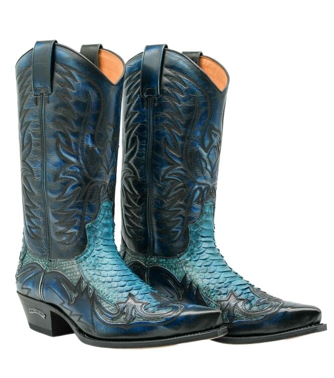 sendra boots sendra boots heren cowboylaarzen turquoise Denver Azul Piton Barr Turquesa sendra boots Heren Cowboylaarzen Turquoise