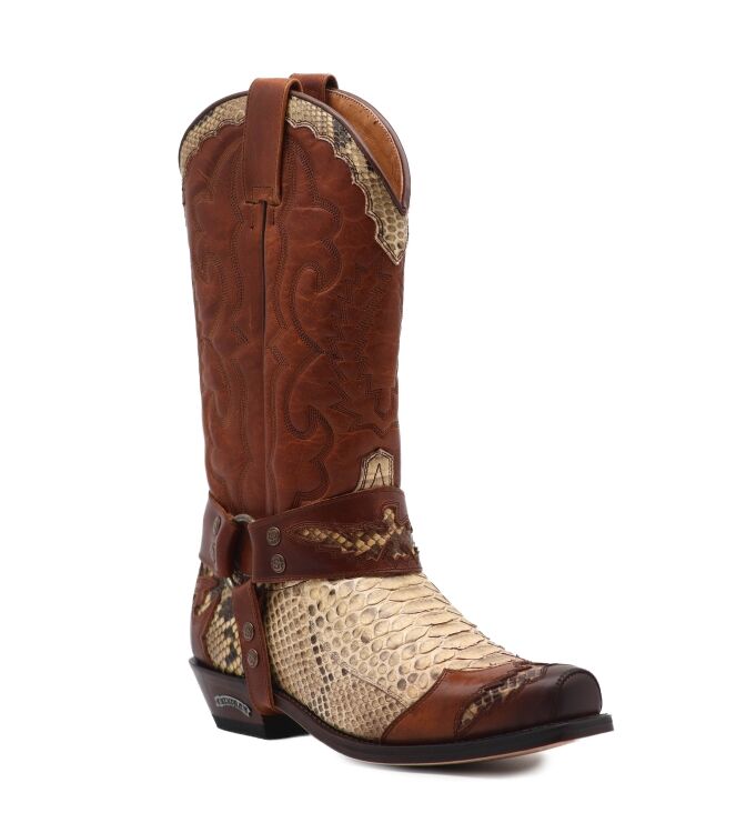 Sendra Boots Sendra Boots heren cowboylaarzen bruin piton Evolution Tang US Marron Sendra Dames Cowboy Laarzen in Bruin online kopen