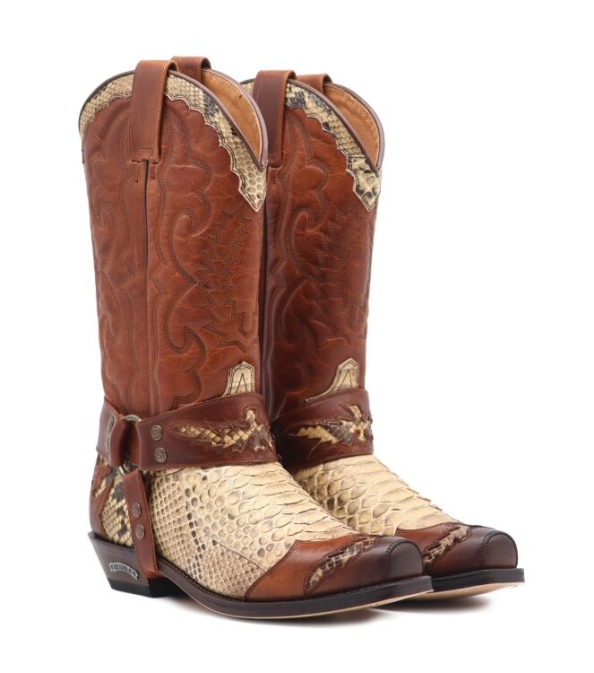 Sendra Boots Sendra Boots heren cowboylaarzen bruin piton Evolution Tang US Marron Sendra Dames Cowboy Laarzen in Bruin online kopen