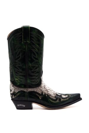 Sendra Boots heren westernlaarzen groen combi