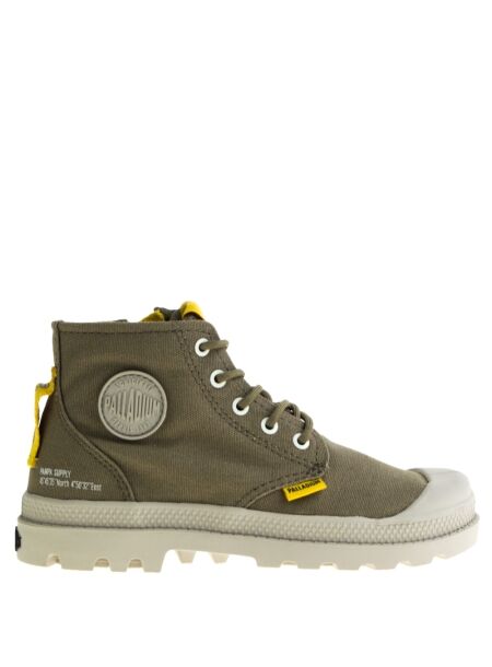 Palladium Kinder hoge veterboots groen