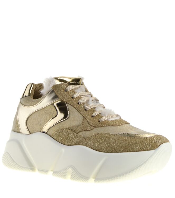 Voile Blanche Voile Blanche dames sneakers plateau goud Glitter Platino Voile Blanche Monster Dames Sneakers in Goud online kopen