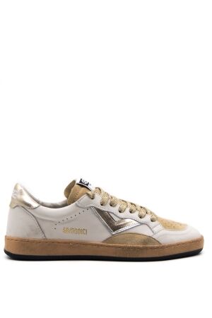 4B12 Sneakers dames sneakers wit champagne