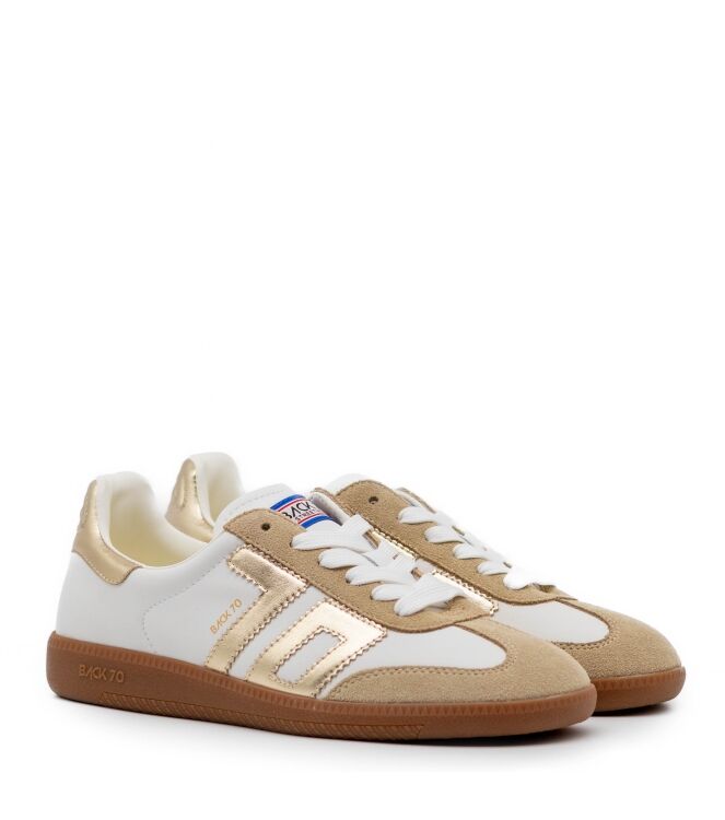 Back 70 Back 70 dames sneakers goud Metallic Gold Back70 Dames Sneakers in Beige Metallic Goud online kopen