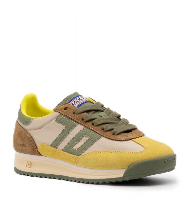 Back 70 Back 70 dames sneakers rubberzool geel Yellow/Army Back70 Dames Sneakers in Geel/Army Groen online kopen