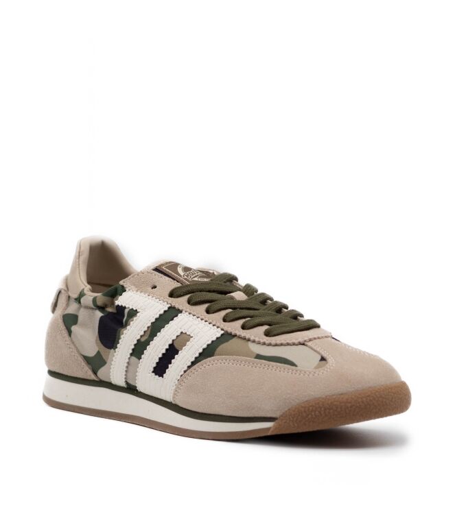 Back 70 Back 70 dames sneaker rubberzool beige Camo Beige Back70 Dames Sneakers in Beige Camouflage online kopen