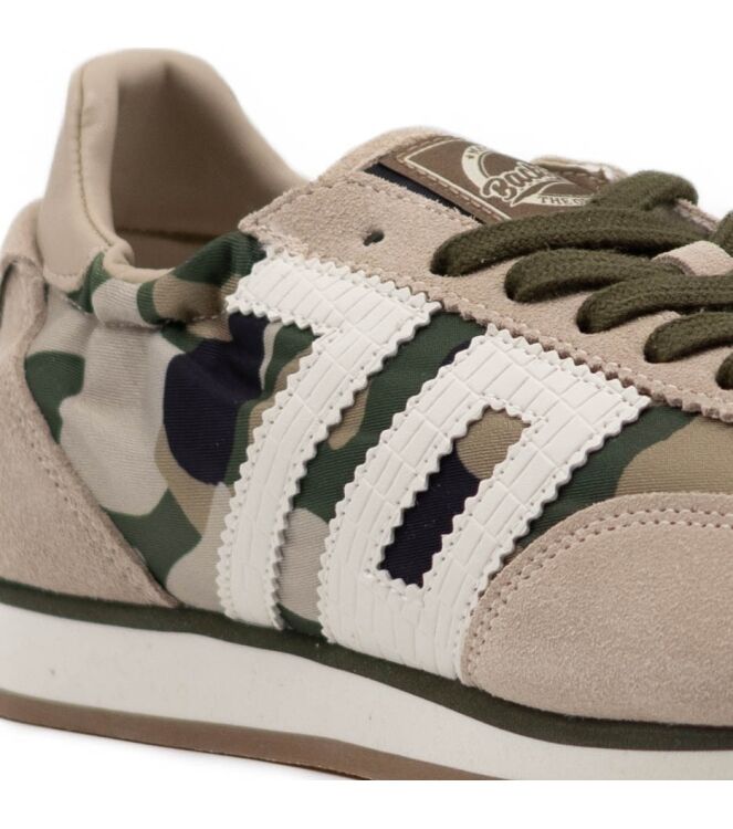 Back 70 Back 70 dames sneaker rubberzool beige Camo Beige Back70 Dames Sneakers in Beige Camouflage online kopen