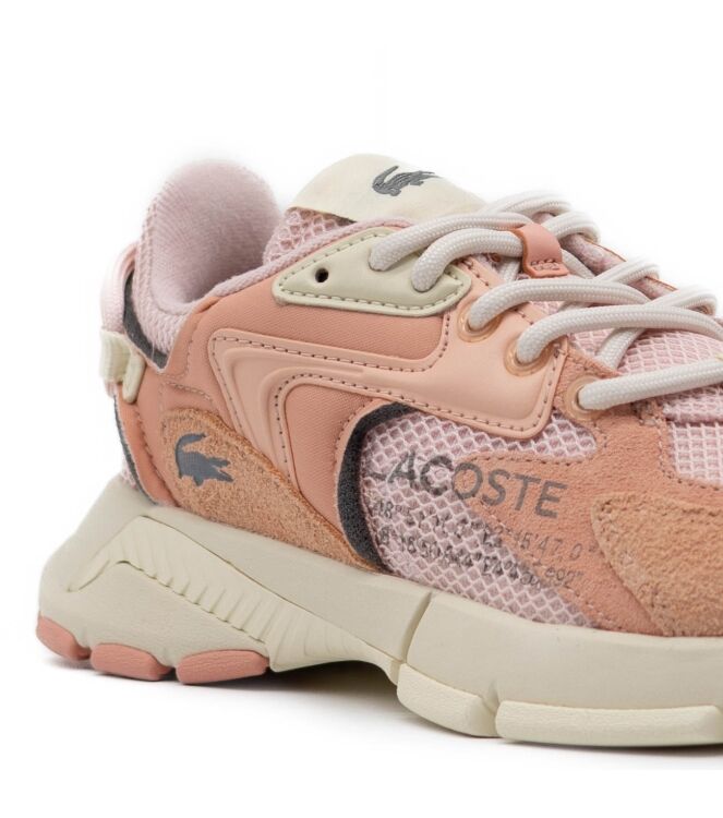 lacoste lacoste dames sneakers rubberzolen roze Pink/Off White lacoste Dames Sneakers Rubberzolen Roze