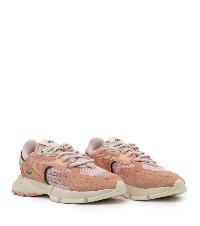 lacoste lacoste dames sneakers rubberzolen roze Pink/Off White lacoste Dames Sneakers Rubberzolen Roze