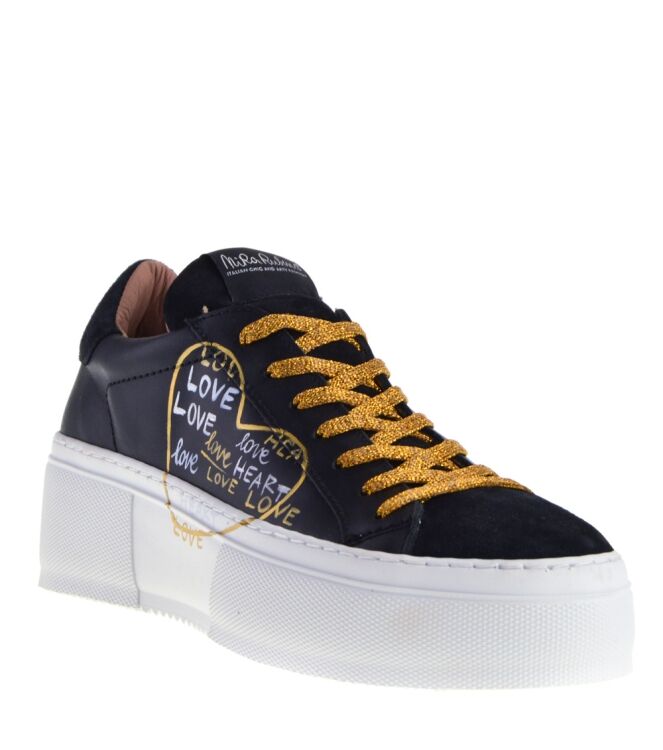 Nira Rubens Nira Rubens dames sneakers zwart Cuero Street Black Mira Rubens Dames sneakers in Zwart online kopen