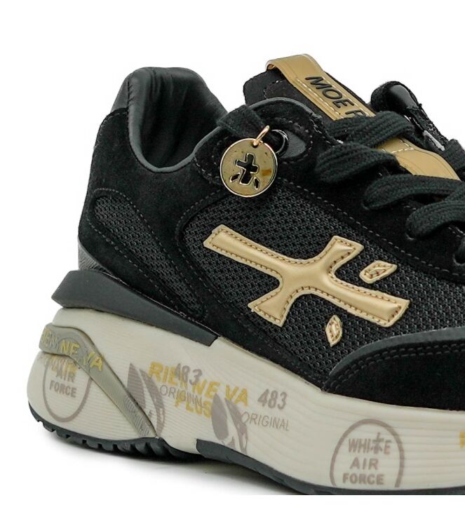 Premiata  dames sneakers zwart 19 zwart combi. Direct leverbaar uit de webshop van www.taft.nl/