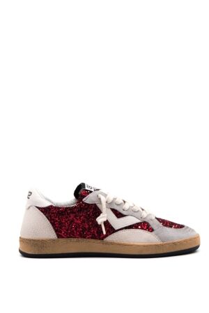4B12 sneakers dames sneakers rood glitter