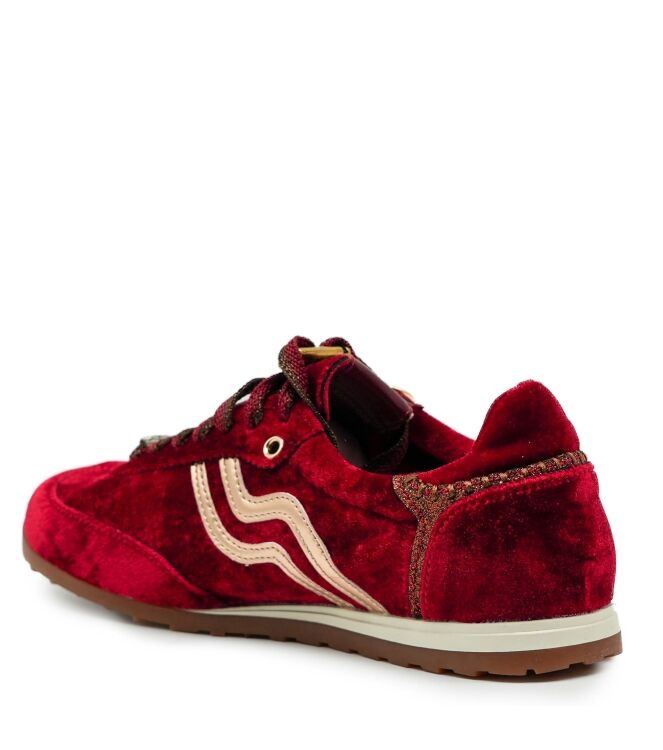 Prima-base Prima-base dames sneakers rood velvet 069 Prima-base dames sneakers rood velvet 25 rood donker bordeaux Direct leverbaar uit de webshop van www.taft.nl/