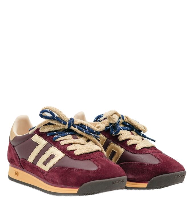 Back70 Back70 dames sneakers wijn goud Sprong Nappa Wine Gold Back70 Dames Sneakers Wijn Goud