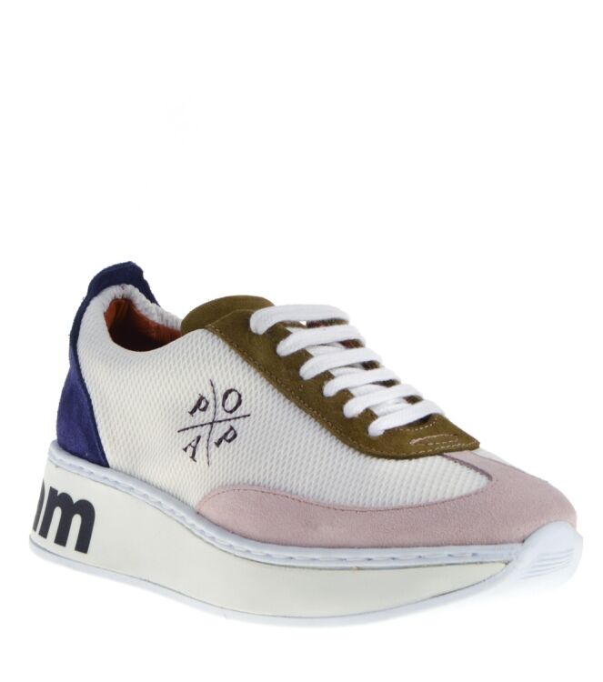Popa Popa dames sneakers wit combi Nude Blanco Popa Taft Dames Sneakers in Wit Combi online kopen
