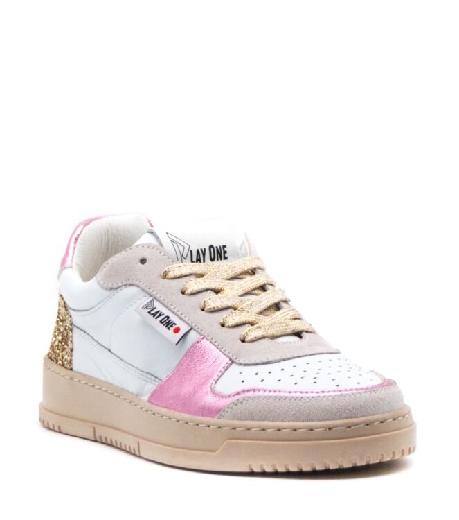 Sneakers wit roze online