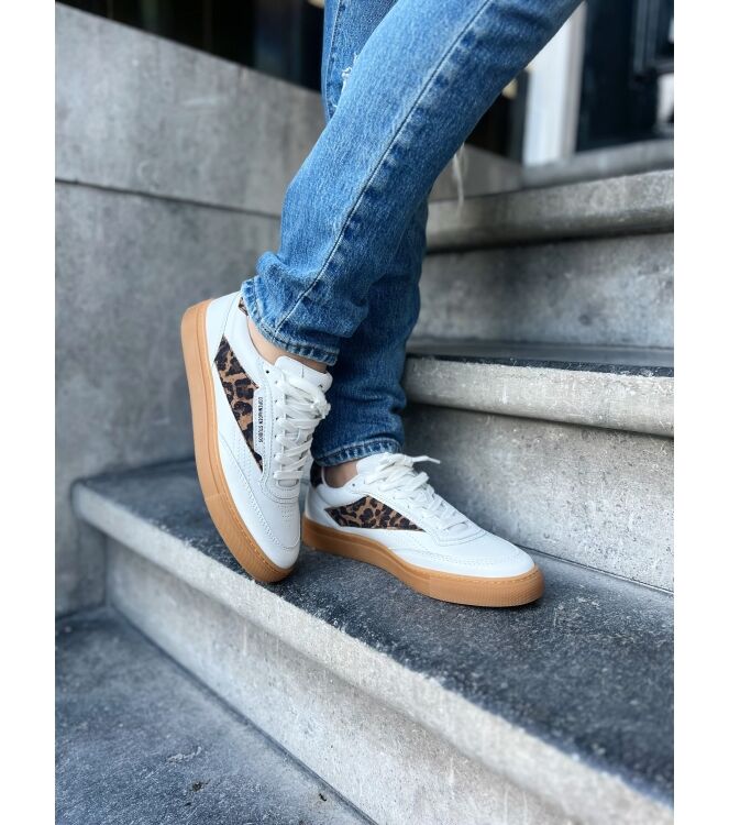 Copenhagen Studios  Dames Sneakers Wit Leopard 