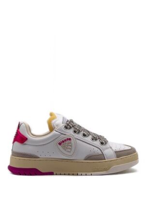 Blauer dames sneakers wit fuxia