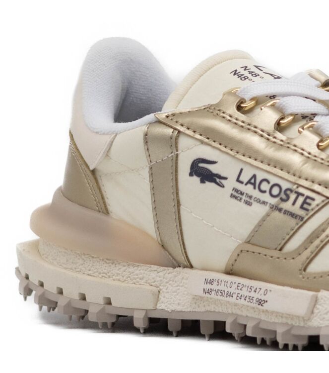 Lacoste Lacoste dames sneakers rubberzool wit White/Gold Lacoste Dames Sneakers in Wit/Goud online kopen